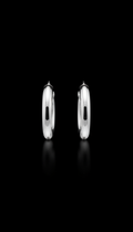 Sterling Silver Sleek Hoop Earrings