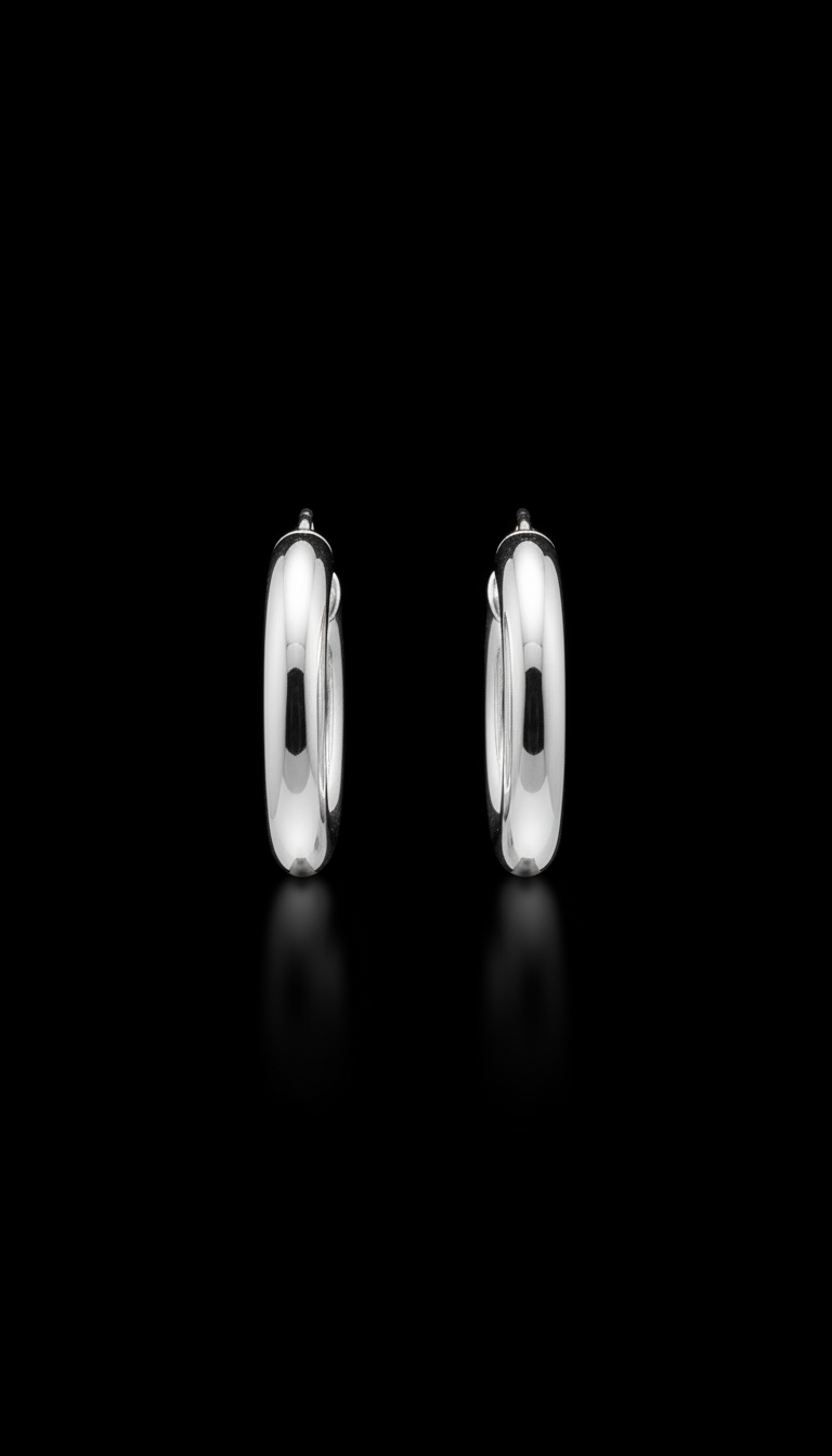 Sterling Silver Sleek Hoop Earrings