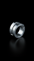 Polished Steel Geometric Statement Ring